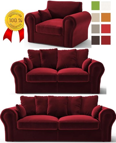 Rot couchgarnitur set - rot, 3-2-1