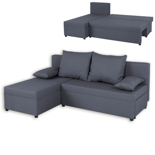 Ecksofa grau webstoff - ecksofa,