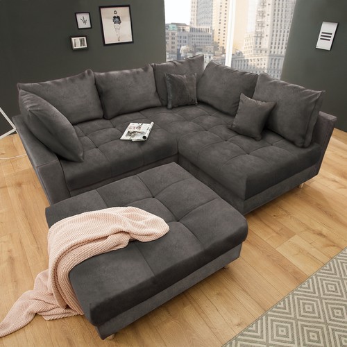 Wohnlandschaft kent 220cm grau - wohnlandschaft,