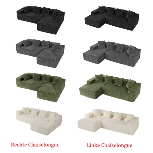 Corduroy ecksofa form - corduroy, l-form