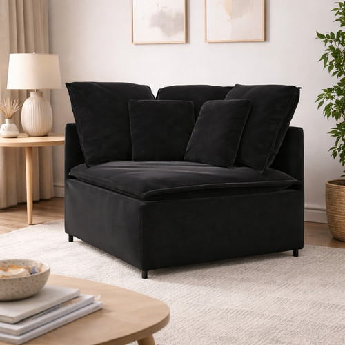 Modulares ecksofa samt schwarz - ecksofa,
