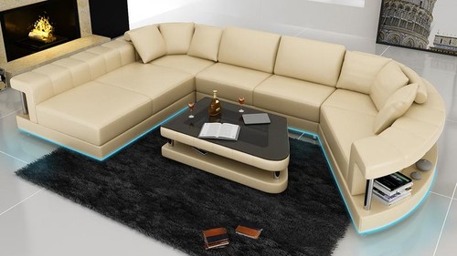 Ledersofa couch wohnlandschaft - couch,